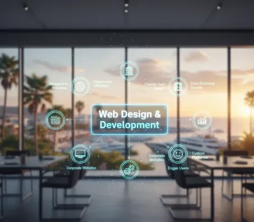 Illustration of responsive web design by Dubatech